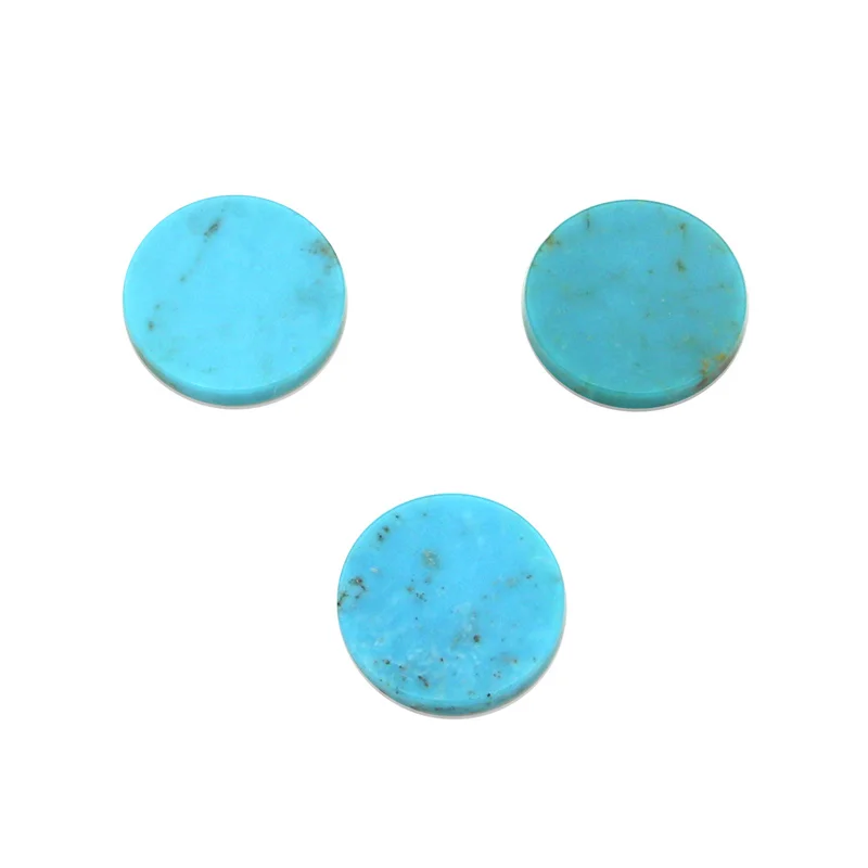 5pcs Turquoise Cabochons Disc Flat Round Shape 8/10/12mm Genuine Natural Stone For Jewelry Making Craft Ring Earring DIY Pendant