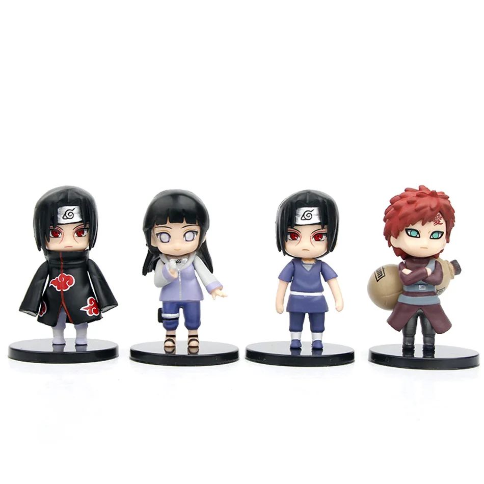 12pcs/set Anime Naruto Shippuden Hinata Sasuke Itachi Kakashi Gaara Jiraiya Sakura Q Version PVC Figures Toys Dolls Kid Gift