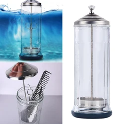 Barber Disinfectant Jar Brand New for Salon Barber Nail Shop Sterilization Container Glass Manicure Disinfection Cup