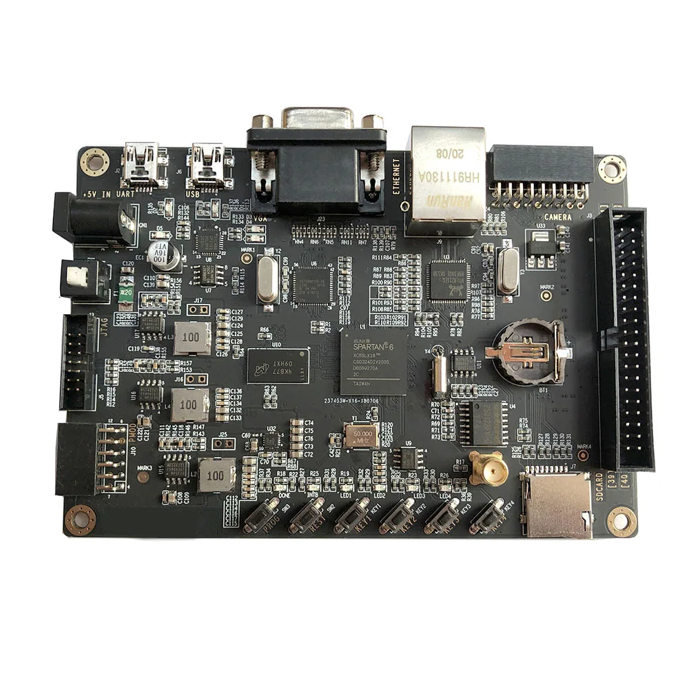 FPGA Development Board XILINX Spartan-6 XC6SLX16 Board with 1Gbit DDR3 + VGA + USB2.0 + Gigabit Ethernet + UART + SD Card