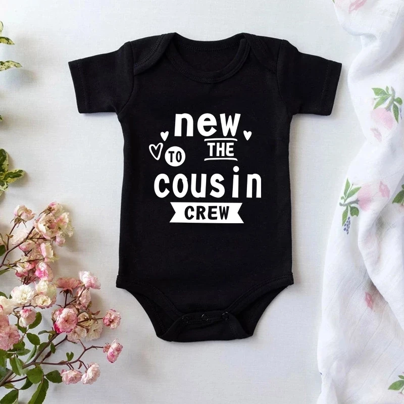 New To The Cousin Crew Baby Bodysuit Cotton Short Sleeve Baby Boy Girl Clothes White Body Baby Newborn Onesie Outfits Romper