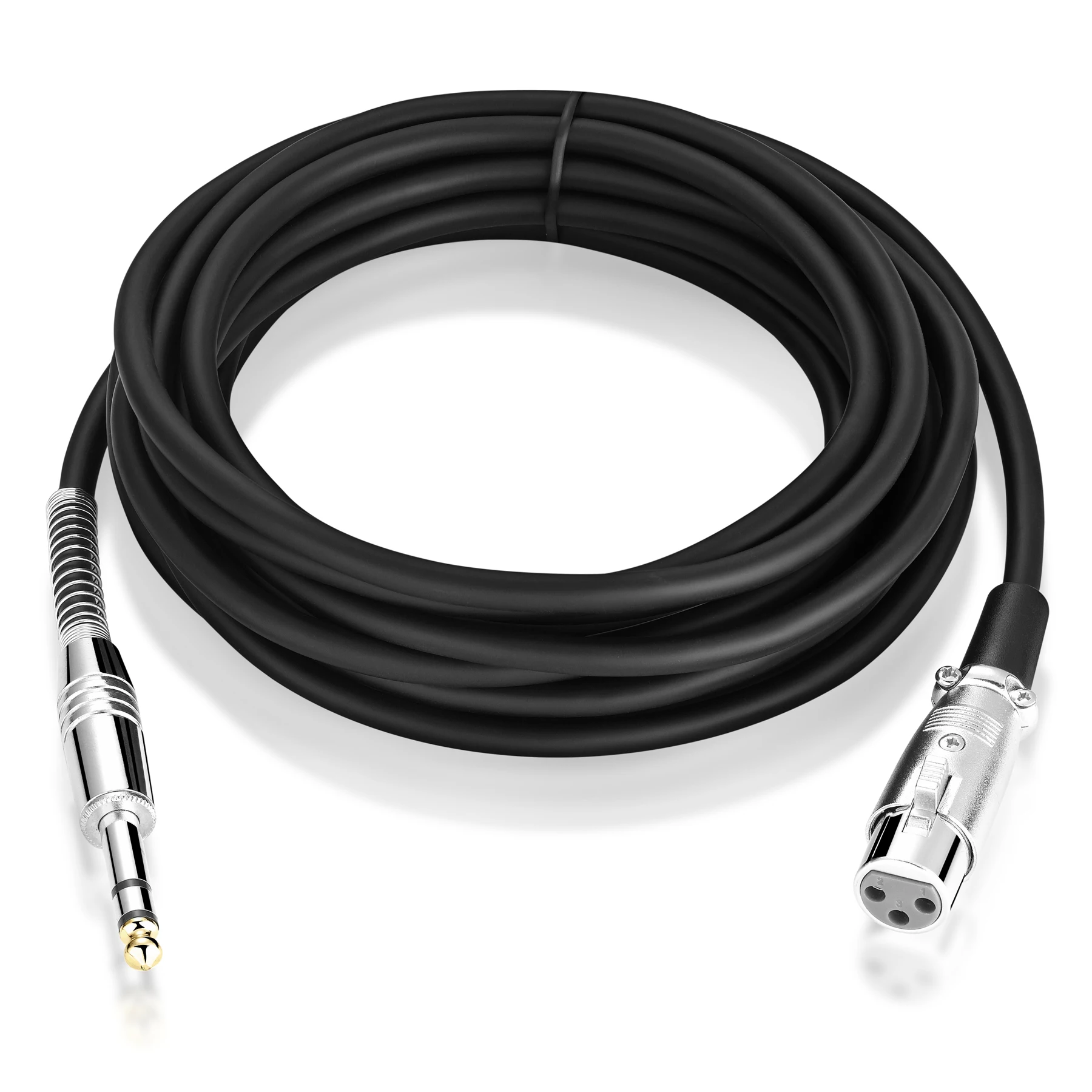 Bochara 1/4 \'\'Jack 6.35mm stereofoniczny męski do xlr żeński kabel mikrofonowy folia + pleciony ekranowany 1.8m 3m 5m 10m