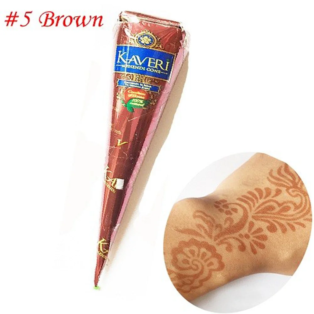 Henna Tattoo Paste Black White Brown Red Henna Cones Indian For Temporary Tattoo Sticker Body Paint Art Cream Cone Wholsale