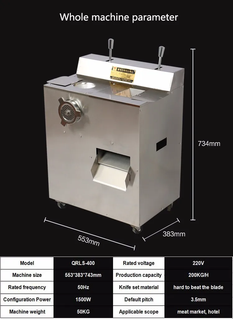 Imagem -05 - Moedor de Carne Elétrico 1500w Moedor de Carne de Fatiador de Cozinha Multiuso Moedor de Coisas Comercial Aço Inoxidável