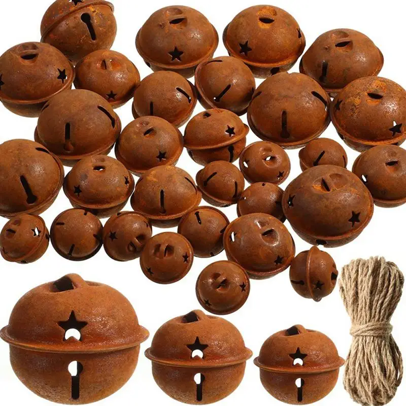 1 Set Of 12/24/30 Pcs Christmas Vintage Jingle Bells Xmas Tree Bell Hanging Ornaments Christmas Bell Decorations