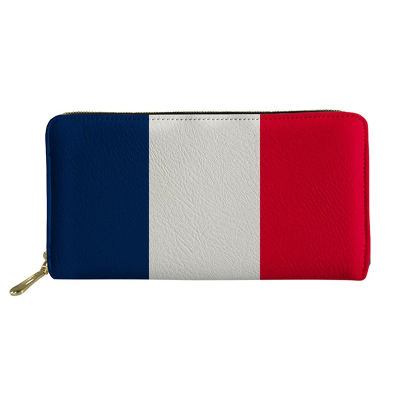 

INJERSDESIGNS Trendy Fashion Female Credit Card Holder Purse Stripe Flag Print Ladies Leather Wallet Money Bags for Women Clutch