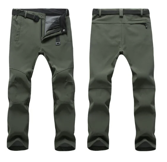 Men Winter Warm Cargo Pants Thermal Fleece Military Pants Mens Army Green Trousers Waterproof Windproof Cotton Pants