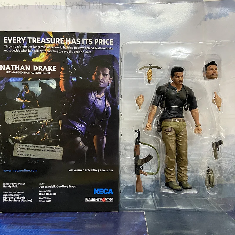 NECA 언지 4 도난의 끝 Nathan Drake 얼티밋 에디션 PVC 액션 피규어, 컬렉션 모델 장난감 17cm 생일 크리스마스 선물