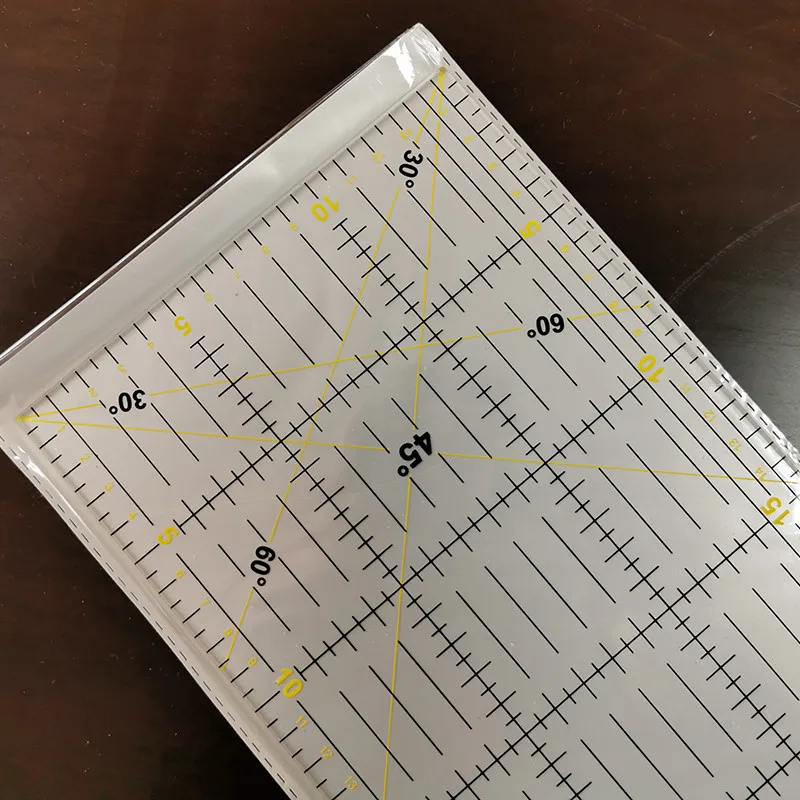 1 Uds. Regla alineada de retales acrílicos de 60x15x0,3 cm, regla de dibujo transparente, regla DIY para oficina y escuela, suministros de medición de costura