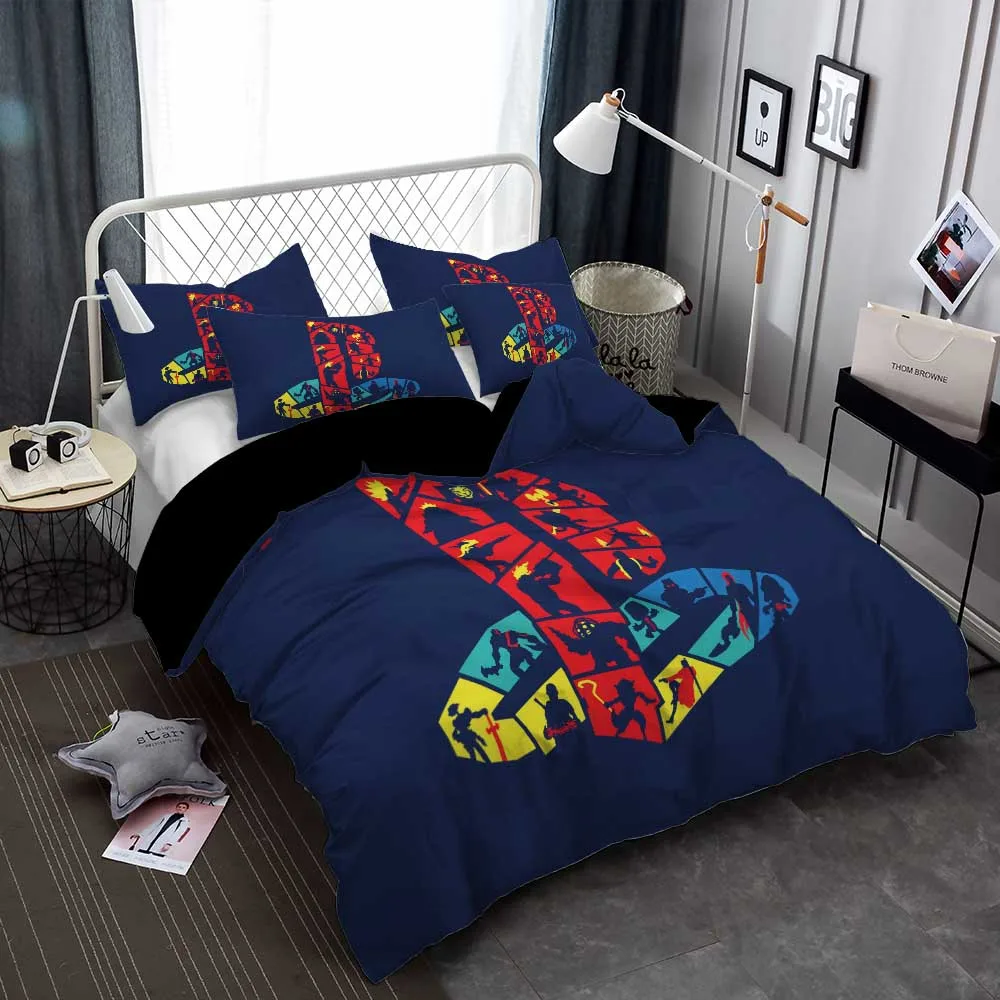 3D Gamepad Bedding Set PlayStation Gamer Game Duvet Cover for Kids Adults King Size`White Comforter Sets Home Quilt Cover