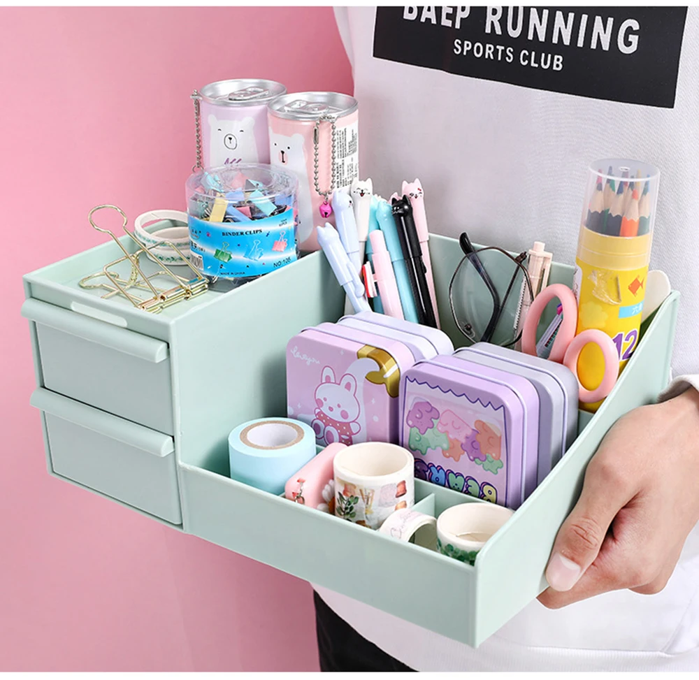 Creative Multi-function Penholder Desktop Debris Storage Box Cute Desk Accessories Kawaii Desk Organizer
