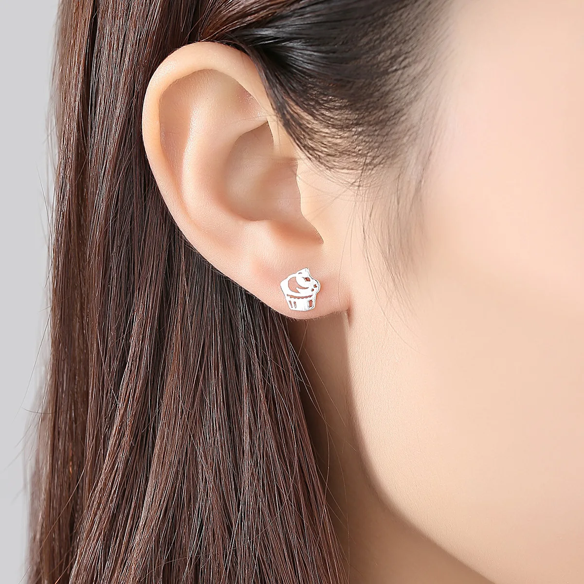 PAG-MAG Creative Ice Cream Ear Nails Women's Fresh Ear Nails S925 Sterling Silver Earrings