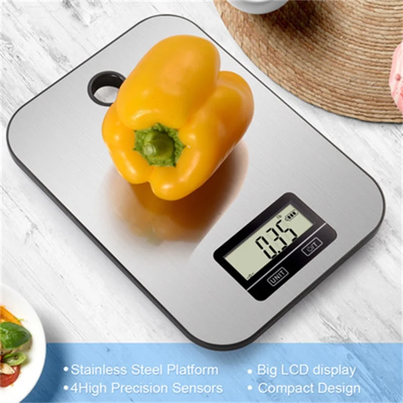 LCD 5kg/1g Electronic Housewares Scale Digital Precision Food Jewelry Kitchen Balance Measuring Weight Tool Accessories Timemore