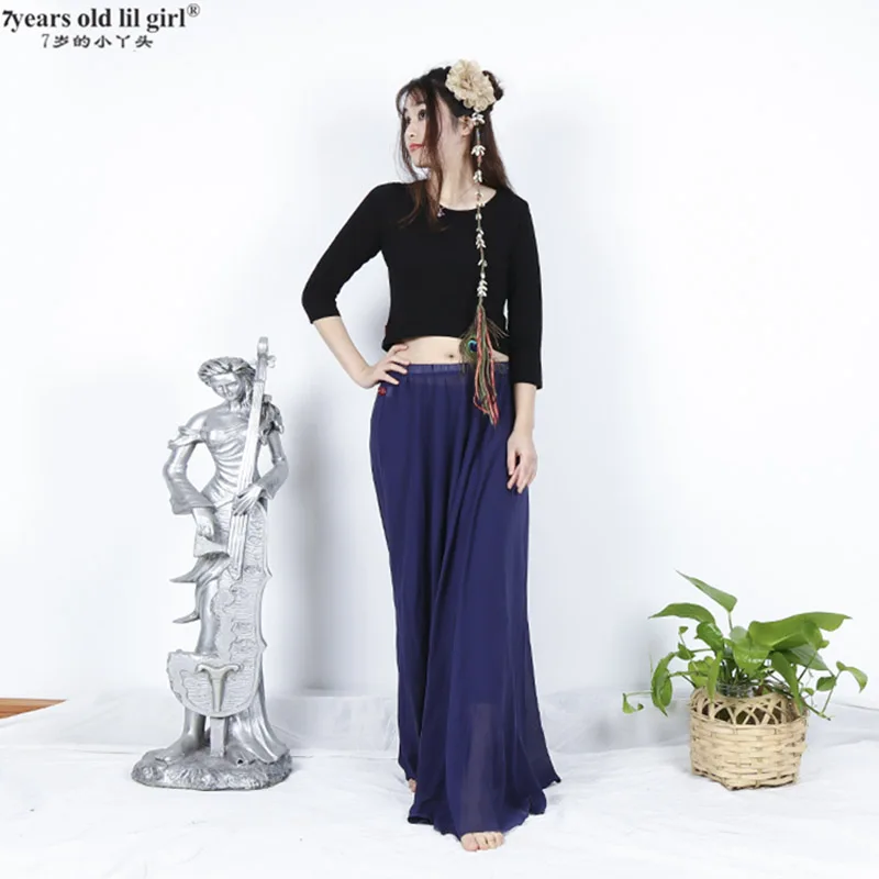 밸리 댄스 탑 긴 소매 모달 코튼 전문 밸리 댄스 셔츠 여성 연습복 GXX01