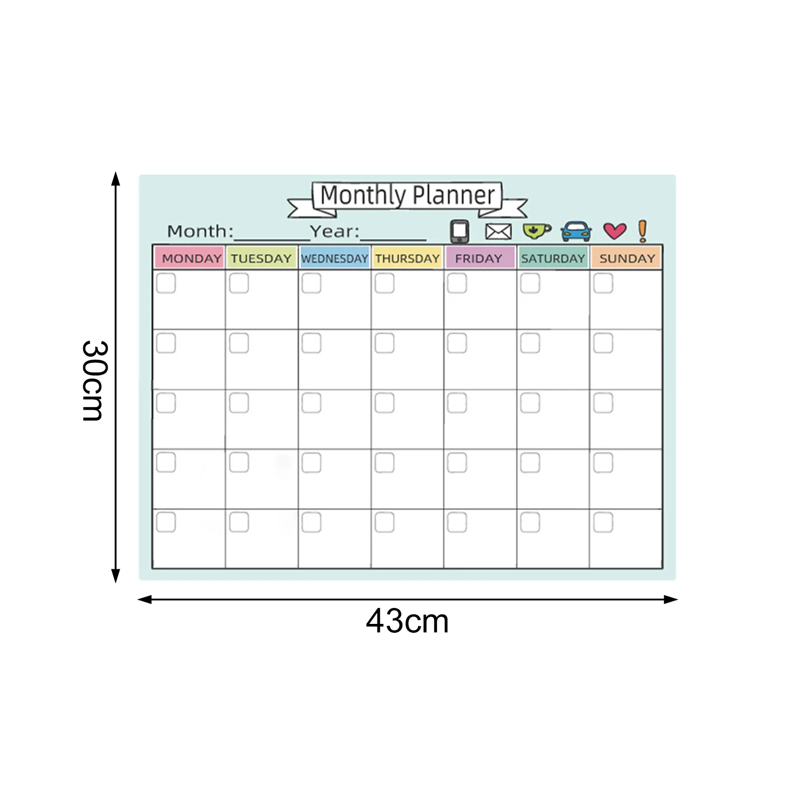 Imagem -06 - Calendário Apagável Adesivos Conjunto Semanal e Mensal Planejador Magnético Removível Placa de Mensagem Geladeira Adesivos