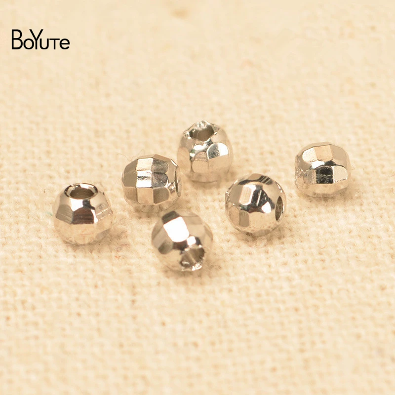 BoYuTe (100 Pieces/Lot) 2.5-3-4-5-6mm Metal Brass Laser Beads Spacer Handmade Beaded Diy Jewelry Making Accessories