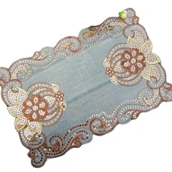 Special Price Sequin Lace Embroidery Coffee Pad Christmas Drink Coaster Cup Mug Tea Dining Doily Table Placemat Kitchen
