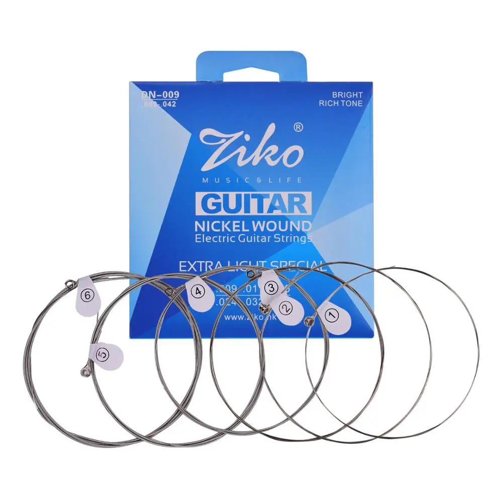 Orphee 6Pcs Electric Guitar Strings Set Guitar String Nickel Alloy Super light Medium Tension (.011-.050)for electric guitar