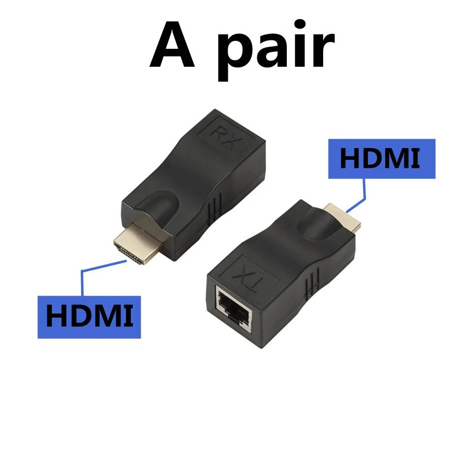 Extensor hdmi rj45 4K 3D HDMI 1,4 30M a RJ45 sobre Cat 5e/6 adaptador Ethernet LAN de red-gran oferta