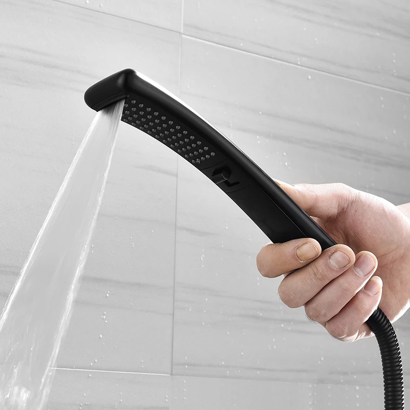 Black Waterfall Shower Head High Pressure Rain Shower Sprayer Set Water Saving Filter Sprayer High Quality Free Shipping
