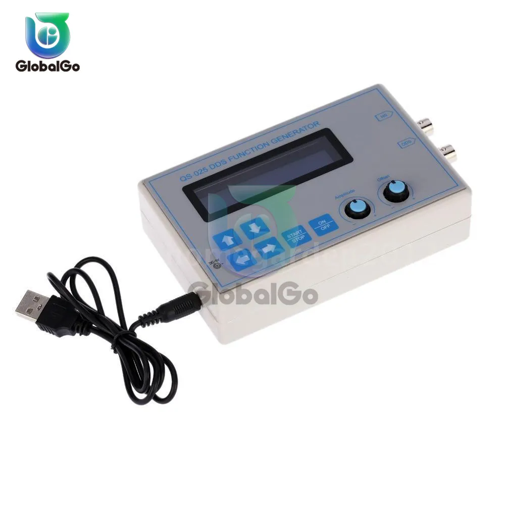 DC 9V 1602 Display LCD Digitale DDS Funzione Signal Generator Module Sine Triangolo Onda Quadra Cavo USB 1HZ-65534HZ