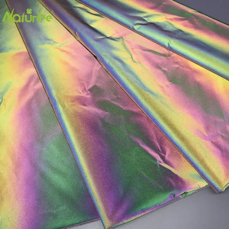 50cm*140cm Reflective Fabric Cloth Material Sewing Bright Retro Reflective Magic Gradient Color DIY Fabric