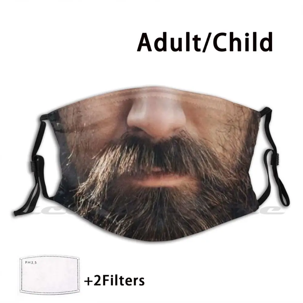 

Beard Mask Cloth Reusable Print Filter Washable Mixedesigns Fun Health Motives Funny Claims Modern Cool Human Beard Hair