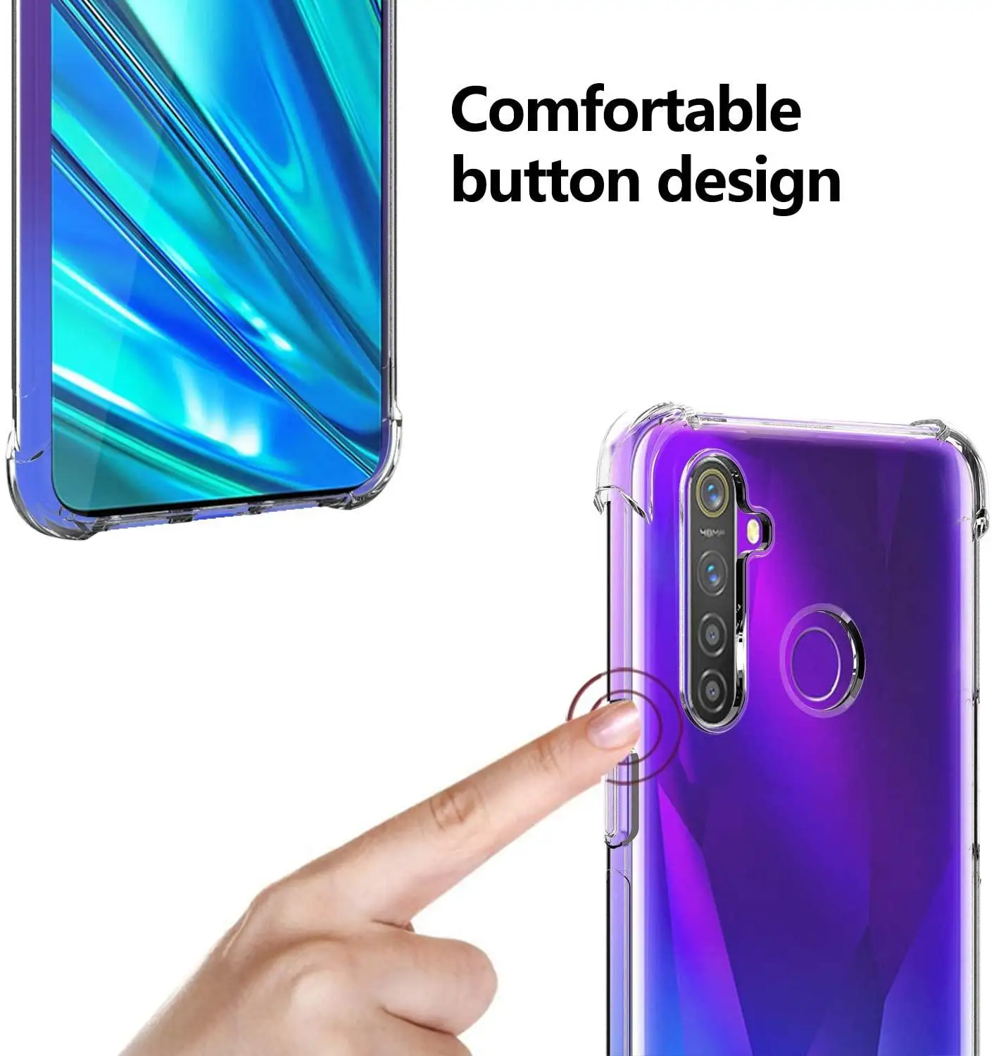 Raised Corners Crystal Soft Case For Realme 5 Pro 5s 3 Pro 3i 2 Pro Silicone Back Cover For Realme X2 Pro XT C1 C2 Q Clear CaseS