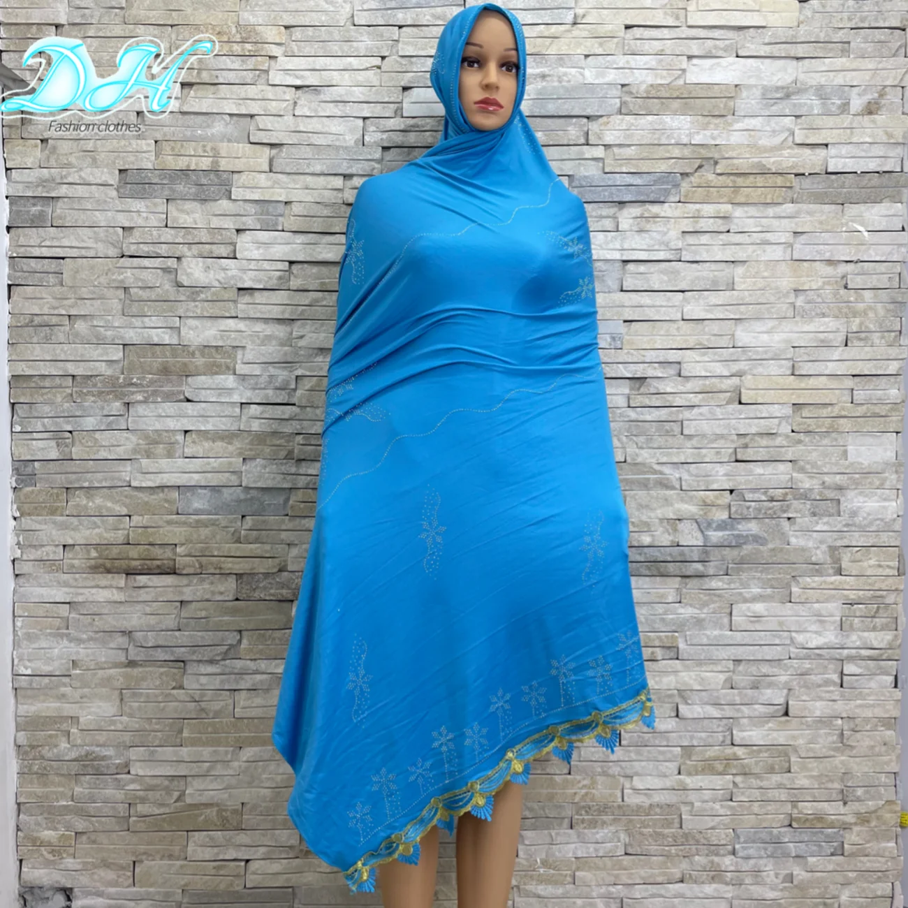 Muslim Jersey 100% Soft Cotton KASHKHA Scarf Femme Musulman Gold Diamonds Sequins Long Scarf Hijabs Hoofddoek Fashion Turbante