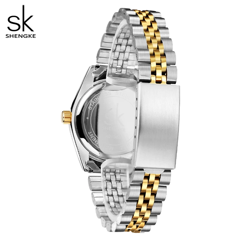 Shengke 2022 Neue frauen Uhr Luxus Edelstahl Armband Band Gold Strass Dekoration Präzise Quarz Relogio Feminino