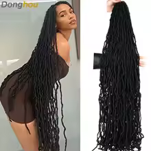 Faux Locs Crochet Hair 18 24 36 inch Faux Locks Crochets Braids Cheveux Synthetic Curly Hair Soft Locs Meche Pour Crochet Braid - AliExpress 