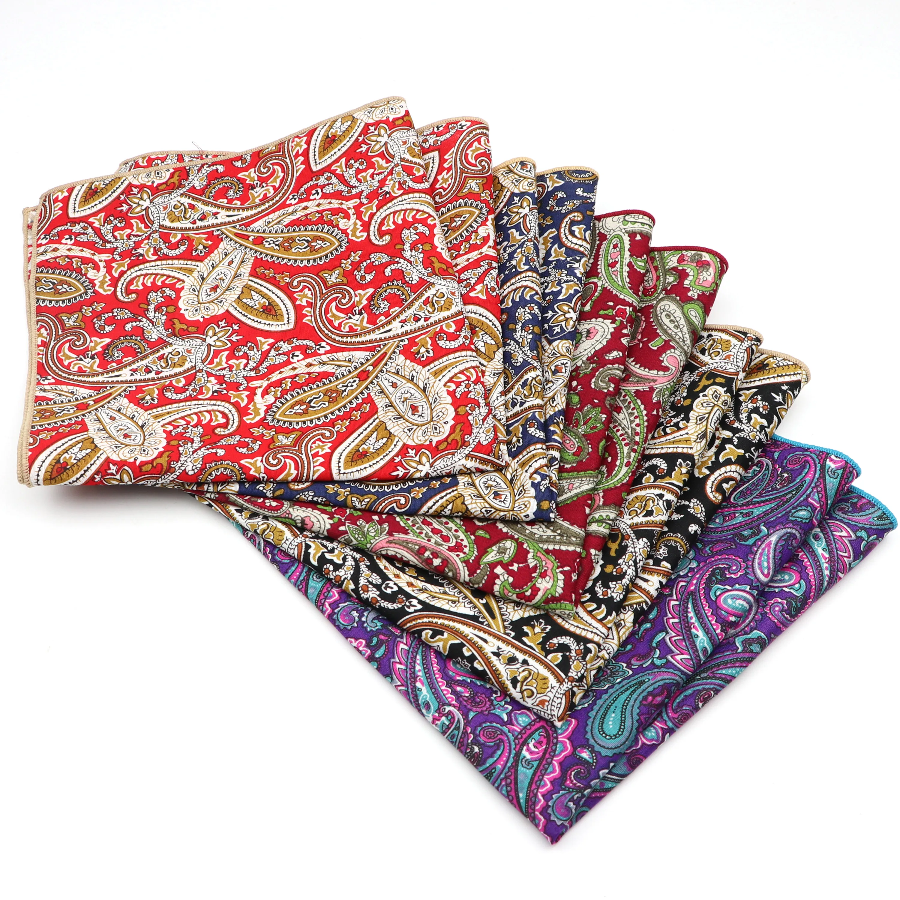 Big Floreale Fazzoletti di Cotone Colorato di Stampa Rotonda della vigilanza di Tasca Piazza Mens Casual Cerchio 34 centimetri di Larghezza Fazzoletto Asciugamani