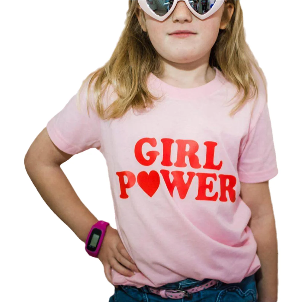 GIRL POWER T Shirt Kids Summer Cotton Tshirts The Future is Female Slogan Shirt Tops