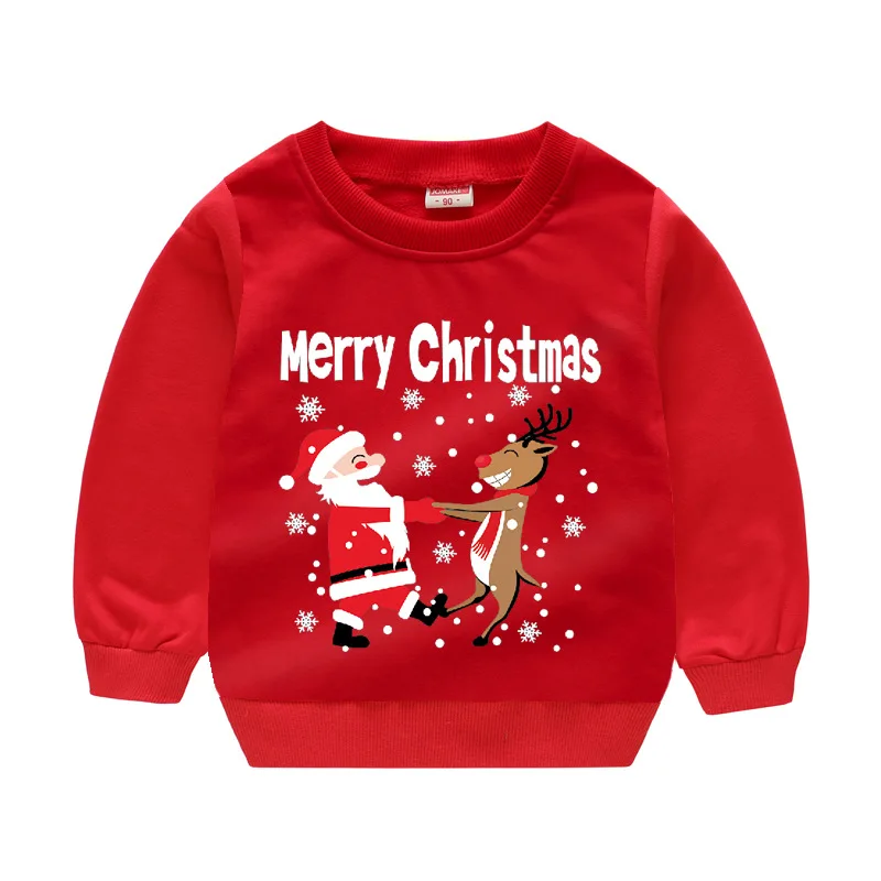 Merry Christmas Baby Girls Sweatshirt Tree Sweater for boys Pullover Holiday Tops X\'mas Clothes Cotton Outfit Tee Shirts 1-6Year