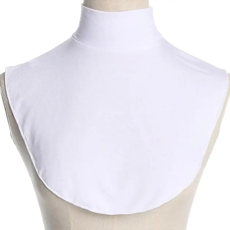 Cuello de tortuga falso para mujer, extensiones de Hijab islámico de Color sólido, blusa de media parte superior, calentador de cuello Hijab desmontable