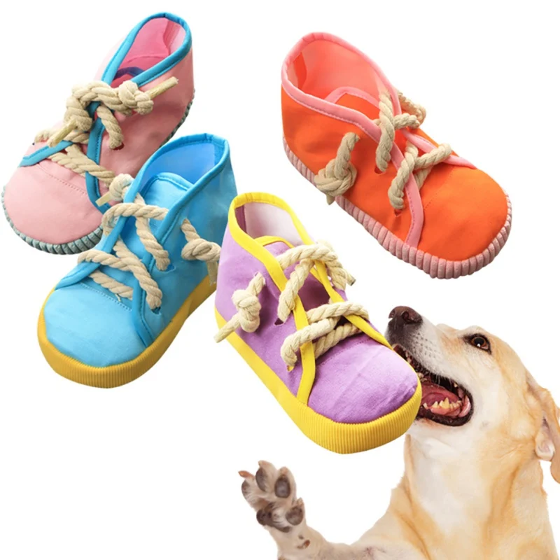 Pet Chew Shoes Toys Clean Tooth Rope Chew Shoes Rope Puppy Bite Dog Toy