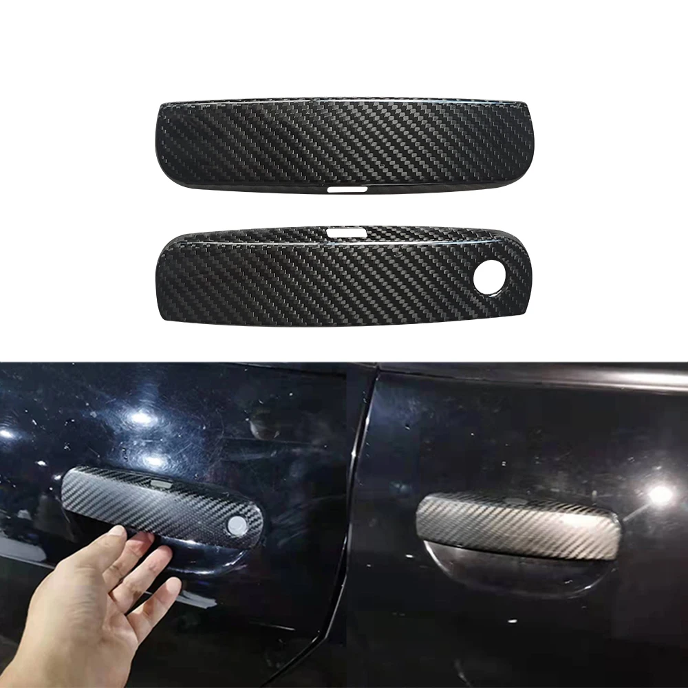 

Real Dry Carbon Fiber Outside Door Handle Covers Decor Cover Trim For Dodge Charger 2011-2020