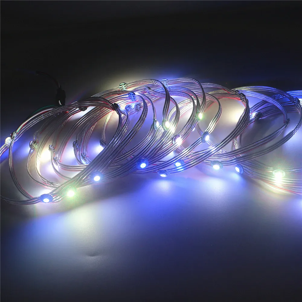 Garland on Window WS2812B Pre-Soldered Leds LED Module String Nodes 10cm Wire Soldering Tape Matrix Christmas Tree Lighting