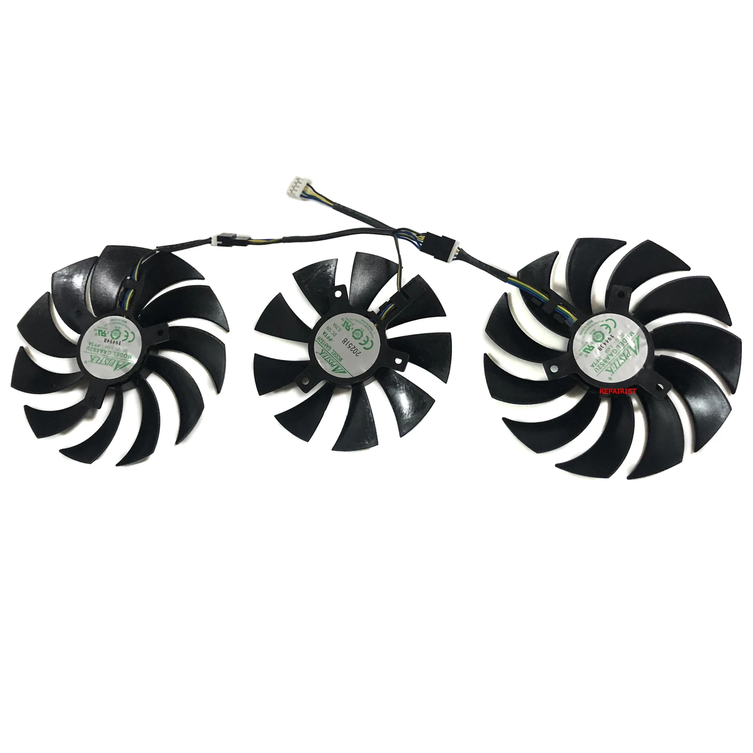 3Pcs/Set Video Card Fan,GPU VGA Cooler,For Kuroutoshikou GALAKURO RD-RX6800XT-E16GB rx 6800 xt TP