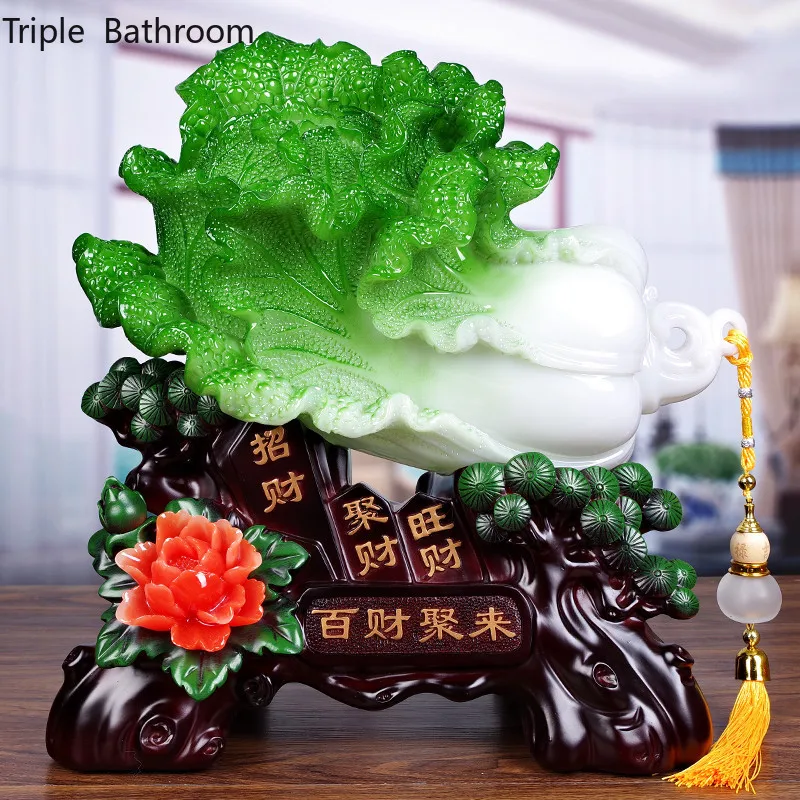 

Lucky Money Chinese Cabbage Resin Ornaments Crafts Home Accessories Living Room TV Cabinet Decorations Housewarming Gifts