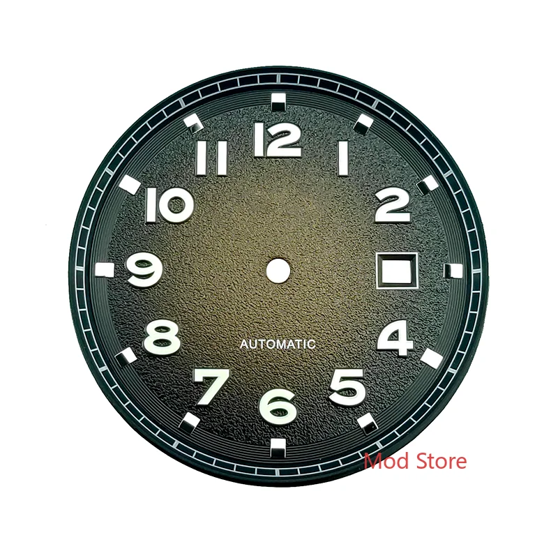 12H 35.6mm Brown/Blue White Printing AUTAVIA Style Watch Dial Wristwatch Plate Fit Miyota8215 DG2813 Mov't Super Green Luminous