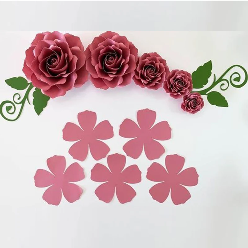 5pcs/set flower cutting dies metal cut die scrapbook embossing folder stencil diy craft