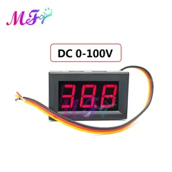 LED Voltmeter DC 0V to 100V Digital Voltmeter Voltage Panel Meter Red/Blue/Green For 6V 12V 24V 36V Motorcycle Car 3 Wires