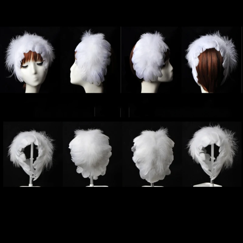 Swan Lake Ballet Performance Stage Dance Anchor Net Celebrity White Angel Headdress Feather Female Headband Super Fairy Catwalk