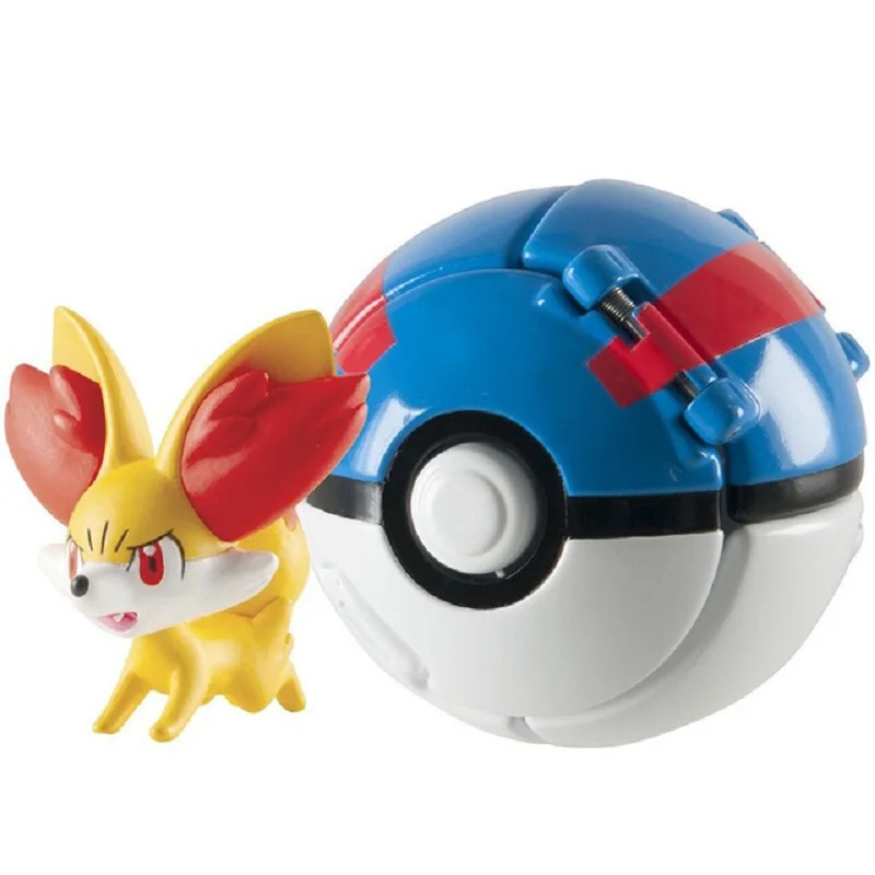 4Pcs/Set TOMY Pokemon Elf Ball Pikachu Pokeball Pocket Monster Variant Toy Action Figure Model Toys Kids Game Cosplay Toy Gift