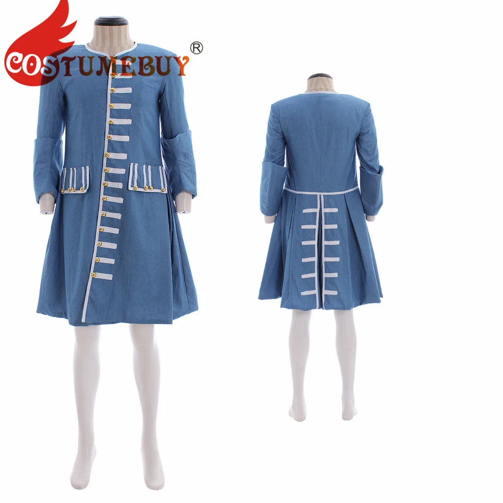 

CostumeBuy Medieval Mens Victorian Top Jacket Coat Rococo Suit Captain Pirate Costume L920