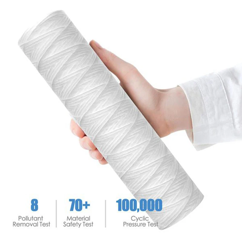 정수기 10 인치 스트링 운드 필터 카트리지 3 개, 5 마이크로 미터 PP 코튼 필터 세드미언트 필터
