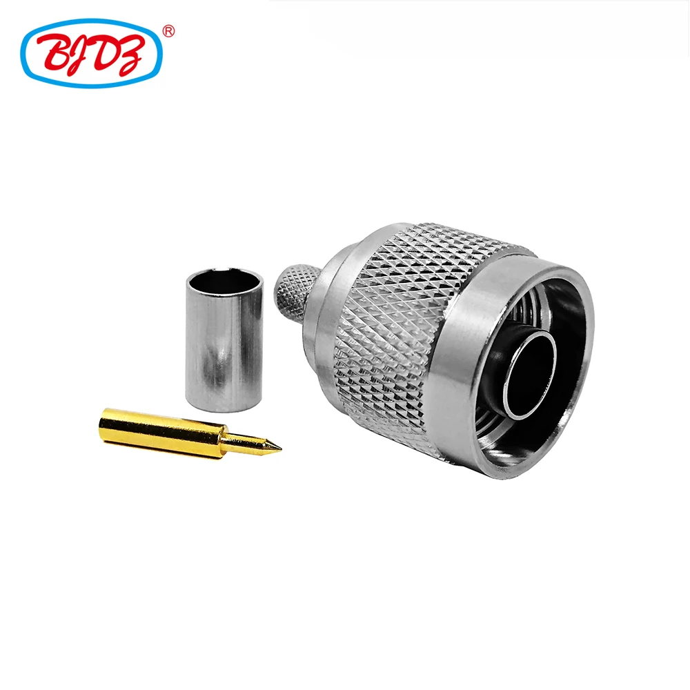 Free Shipping 10 PCS N Male Straight Crimp RF Connector for RG59 Cable