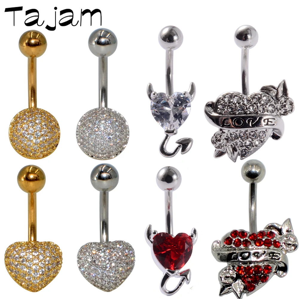 1PC Heart Devil Belly Navel Ring Banana Ombligo Nombril Button Jewelry Fashion Women Sexy Body Piercing Jewelry