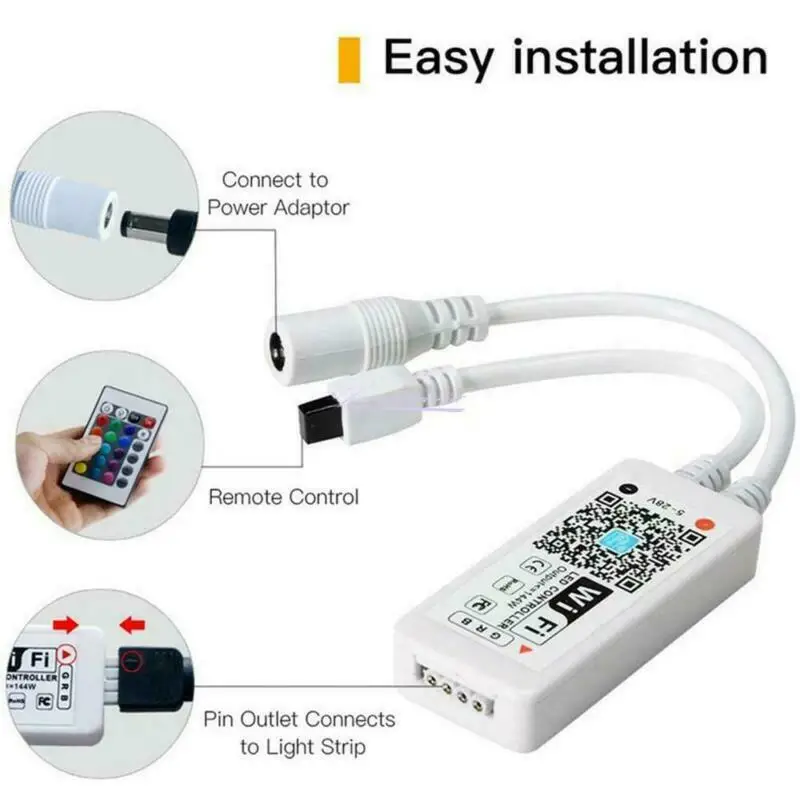 Magic Home RGB RGBW Wifi BT-Compatible Controller For Led Strip Panel light Timing Function 16million colors Smartphone Control